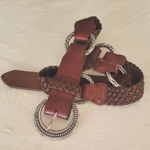 Brighton Woven Leather Belt sz34